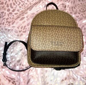 New Tan Brown Guess Purse Handbag Backpack Bag Mocha Maxina SV914430
