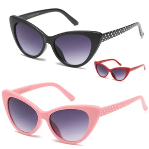 Girls Retro Uv 400 Kids Sunglasses Fashion Cat Eye Glasses Soft Frame AGE 3-8 - Picture 1 of 15