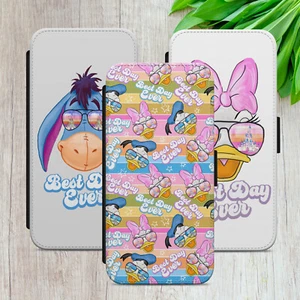 EEYORE DONALD DUCK FLIP FOR IPHONE SAMSUNG HUAWEI PIXEL WALLET PHONE CASE COVER - Picture 1 of 18
