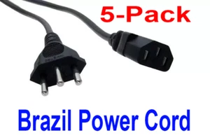 Brasilien Netzkabel 3P Stecker Kabel, Brasilien nach IEC C13 6 Fuß (5er-Pack) - Bild 1 von 2