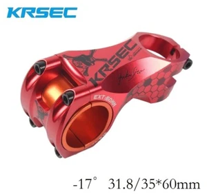 KRSCT Aluminum Stem -17° MTB XC Road Racing Bike handlebar Stems 31.8*60mm Red - Picture 1 of 6