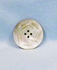 Smoky Mother of Pearl Button Carved Double Lines Slightly Cup Shaped Smokey #51