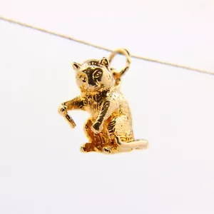 Vintage 9ct Gold Killer Cat or Monkey Charm – Hallmarked Pendant Gift - Picture 1 of 10
