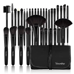 Makeup Brushes Set Professional from an Array of Eyeshadow Foundation Black  - Picture 1 of 5