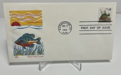 US FDC 1992 Pumpkinseed Sunfish Lepomis Gibbosus  - Image 1 of 2
