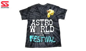 Camiseta aerógrafo Travis Scott Festival tye negra (93665-241) para hombre talla S-2XL - Imagen 1 de 2