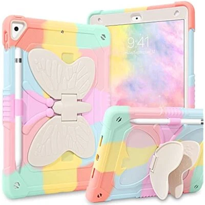 For iPad 9th 8th 7th 6th 5th Gen Butterfly Stand Case Cover Kids Christmas Gifts - Image 1 of 4