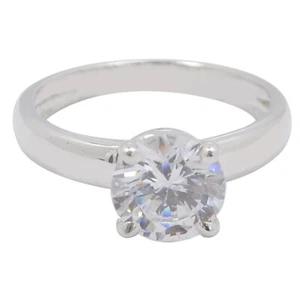 2.28Ct Round Shape D/VVS1 Solitaire Women's Ring In Solid 925 Sterling Silver - Picture 1 of 8