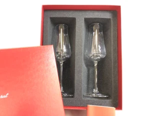BACCARAT Champagne Glass Chateau 2 Sets Clear Crystal H9.8cm W/Box - Picture 1 of 5