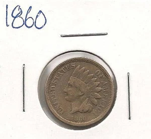 1860 Indian Cent : Very Fine - Picture 1 of 2