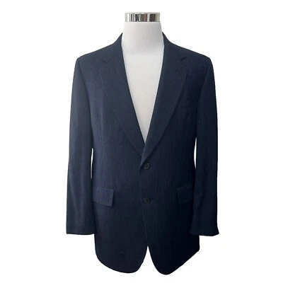 Blazer Hart Schaffner & Marx para Hombres Trompetista Dorado Azul Rayas Lana Muesca Solapa Foto 1 de 4