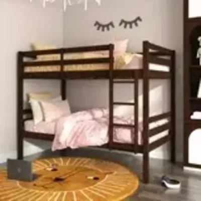 Campbell Wood Twin Over Twin Convertible Bunk Bed, Espresso  - Image 1 of 3