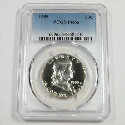 1955 P PCGS PR66 Silver Ben Franklin Half Dollar - 50c US Coin #51240A - Image 1 of 2