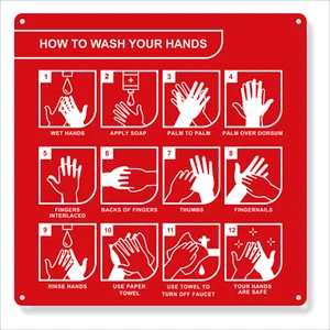 Cómo lavarse las manos, letrero de 290 mm x 290 mm - Imagen 1 de 4