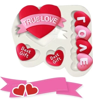 1x Heart Shape Design Silicone Chocolate Wax Candy Soap Bath  Mould - Image 1 of 4