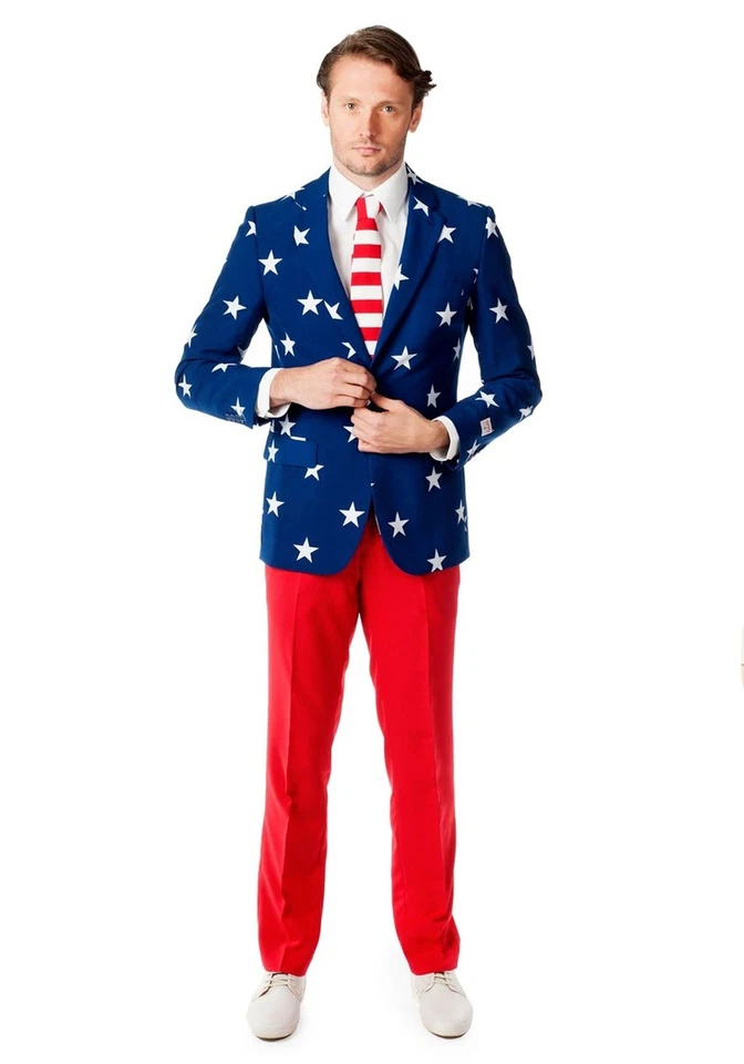 Mens Stars and Stripes Suit - Image 1 of 1