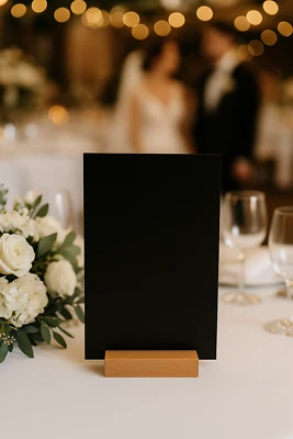 A5 Table top chalkboard blackboard & Stand display pub wedding restaurant bar - Image 1 of 3