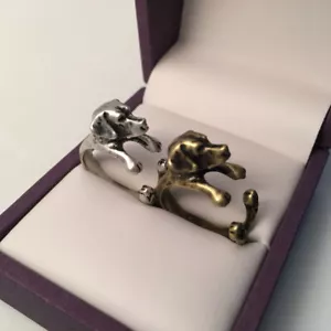 Labrador Retriever Ring Silver Gold Vintage Adjustable Dog Lover Puppy Pet Hound - Picture 1 of 5