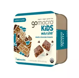 GoMacro Kids MacroBar Organic Vegan Snack Bar PACK OF 2 Double Chocolate Brownie - Picture 1 of 10