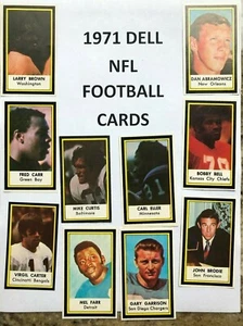 1971-1972 DELL NFL cards for sale $0.99 ea - MANY TEAMS and players. - Picture 1 of 4