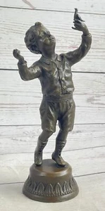 Edición de Coleccionista Bronce Escultura Milo de Niño y Pájaro por Miguel López - Imagen 1 de 10
