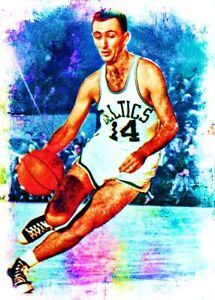 Bob Cousy Boston Celtics Basketball 1/5 ACEO Fine Art Print By:Q