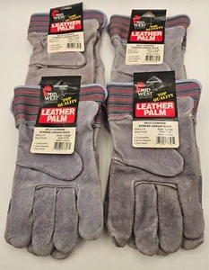 4 pares de guantes de trabajo Midwest de cuero de vaca a rayas de lona talla L - Imagen 1 de 17