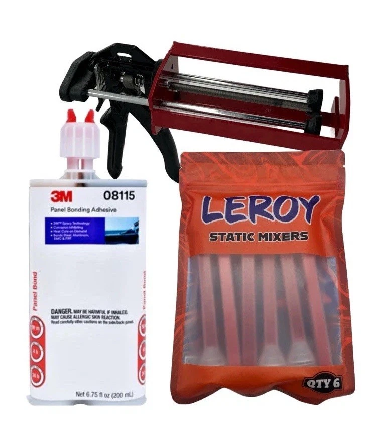 3M 08115 Adhesive + Red Manual Applicator Gun + 6 Nozzles LIKE 08193 08194 08571 - Image 1 of 1