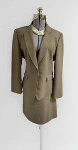 Tahari ASL Skirt Suit Size 18 Two Piece Set Light Brown Pockets 40” Waist EXEC - Picture 1 of 24