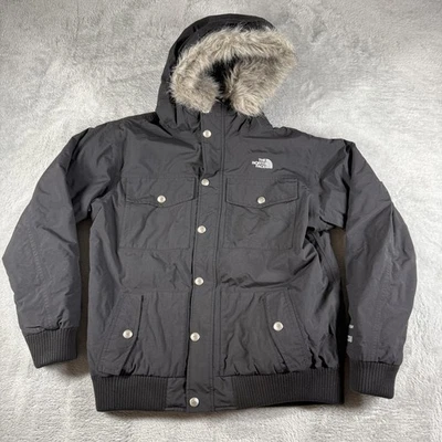 The North Face Jacket Boys XL Black HyVent 550 Down Parka Hood Faux Fur Coat - Image 1 of 4