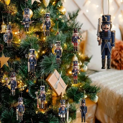 12Pcs Nutcracker Figurines Christmas Decor Sculpture for Birthday Home Party - Image 1 of 4