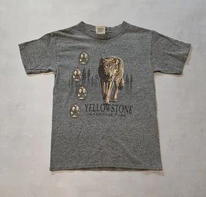 Yellowstone National Park Wolf Shirt for Kids: Youth Small Delta Pro Weight Gray - Picture 1 of 11