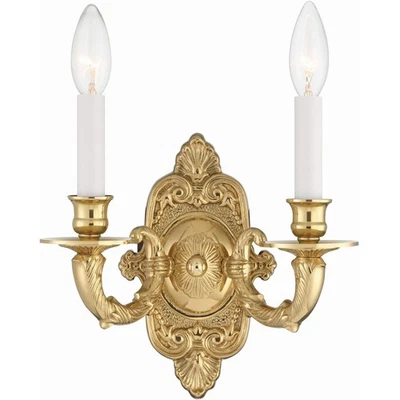 Aplique de pared Crystorama 642-PB Westbury 2 luces 10 pulgadas latón pulido Foto 1 de 4