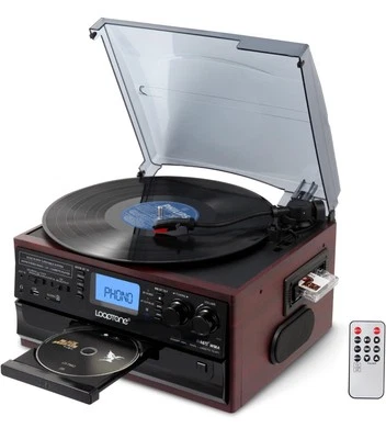 LoopTone Vinyl Record Player Retro 3-Speed Turntable - Image 1 of 2