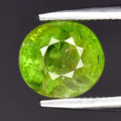 💎 1.83ct 7x6.2mm Oval Natural Green Grossular Garnet - Africa Gemstone - Image 1 of 4