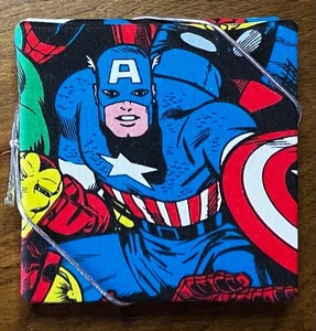 Set of Marvel Comics Drink Coasters soft fabric tops Captain America Hulk - Picture 1 of 4
