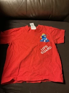 Sesame Street Cookie Monster Red Life Guard Short Sleeve Shirt Toddler Size 3T - Picture 1 of 5