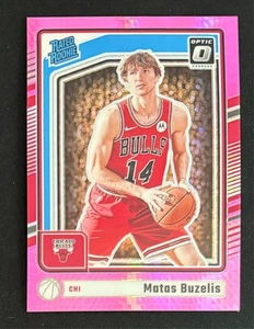 2024-25 Donruss Optic Matas Buzelis Rated Rookie Hyper Pink Holo Prizm Bulls RC - Picture 1 of 2