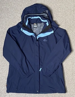 Chaqueta Abrigo de Lluvia Lowe Alpine Triple Point Para Mujer Azul Marino Con Capucha Anorak Mediano Foto 1 de 4