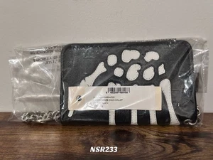 CARTERA WAKE NY x VANSON ESQUELETO CUERO NEGRO BLANCO NUEVA AGOTADA - Imagen 1 de 4