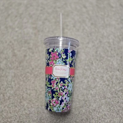 Vaso Lilly Pulitzer 20 oz azul rosa y verde. Dije como se ve en el sur Foto 1 de 4