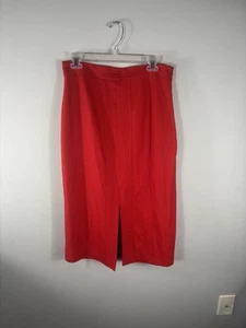 NWT BODEN Midi Skirt Women's 16-18 Red Lined Front Slit Side Zip Office Career - Picture 1 of 11