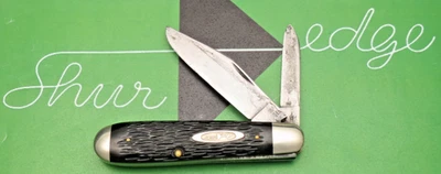 Vintage 1950's Era ROBESON SHUREDGE USA Jack Knife Jigged Black Handles - Image 1 of 4