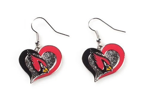 Arizona CARDINALS Swirl Heart Dangle Earrings Cover