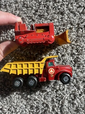 Matchbox Super Kings 1971 Scammell Tipper Truck With Case Tractor By Lesney - Image 1 of 4