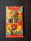 Vintage EBERHARD FABER Pencil Co. Western Colored Pencils 8 Cowboys Horse Roping
