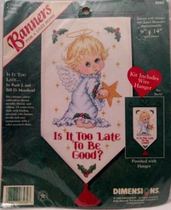 Kit de puntada de cruz Holly Babes Angel Is It Too Late to Be Good Christmas - Imagen 1 de 3