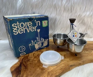 Foley Store ‘N Serve Stainless Steel Serving Set Made in USA Original Box 👀 - Picture 1 of 9
