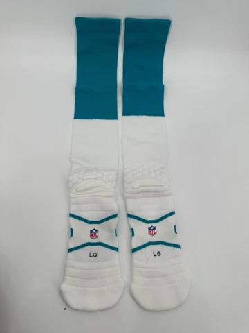 2015 MIAMI DOLPHINS TEAM ISSUED NIKE ON FIELD AQUA/WHITE NFL SOCKS ALL SIZES NEW Cover