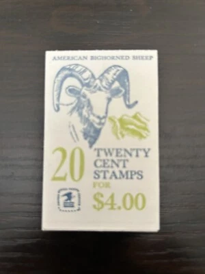 #bk142 Bighorn Sheep booklet 20c plate number 15 complete booklet of 20 - Image 1 of 3